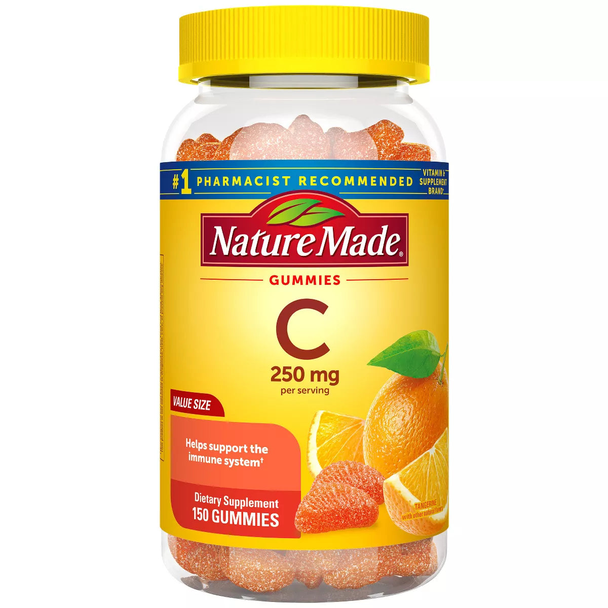 Nature Made Vitamin C 250 mg Per Serving for Immune Support Gummies - Tangerine Flavored