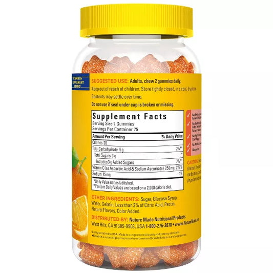 Nature Made Vitamin C 250 mg Per Serving for Immune Support Gummies - Tangerine Flavored