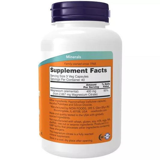 Magnesium Citrate Caps by Now Foods - 120 VegCap